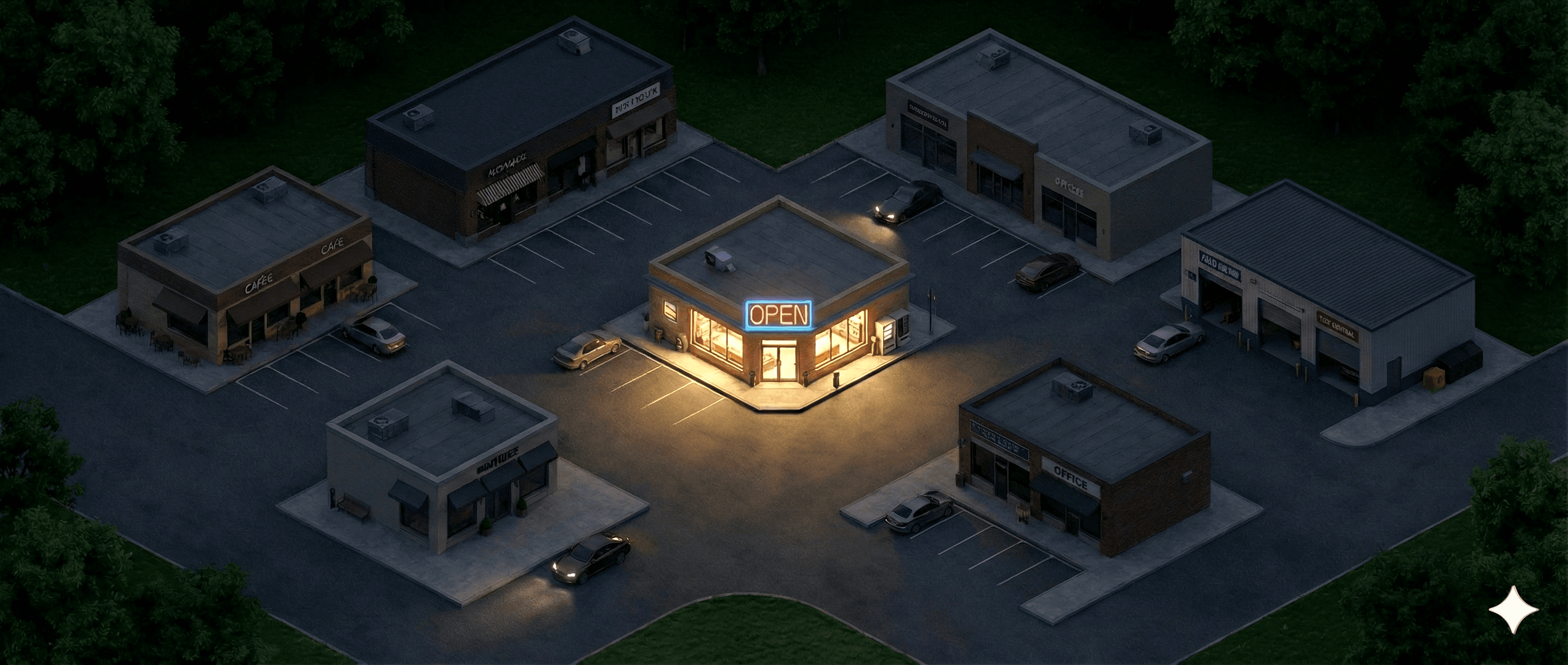 Commercial building with solar energy