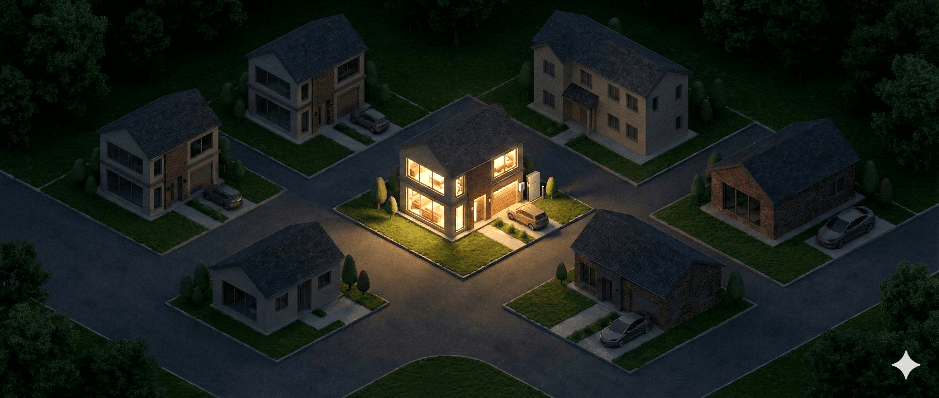 Modern house with solar energy